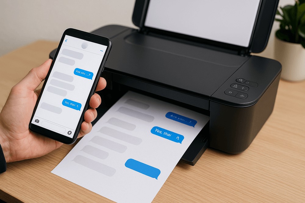 drukowanie sms z telefonu