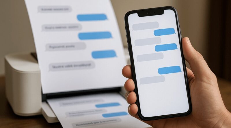 jak wydrukować sms z telefonu